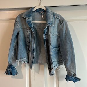 Free people denim cropped jacket